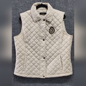 Ralph Lauren Women's Cream Quilted Vest